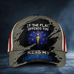 If The Flag Offends You Kiss My Indianass Cap USA Flag Hat State Of Indiana Mens Gift