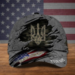Personalized Slava Ukraini American Flag Camo Hat Support Ukraine Military Merchandise
