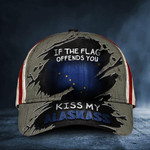If The Flag Offends You Kiss My Alaskass Cap USA Flag Vintage Hat Funny Patriot Alaska Merch