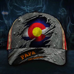 Colorado Papa The Legend 3D Hat Vintage USA Flag Cap Best Father's Day Gifts