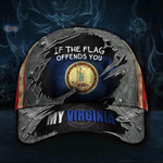 If The Flag Offends You My Virginia Cap USA Flag Vintage Hat For Men Virginia State Patriots