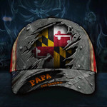 Maryland Papa The Legend 3D Hat Vintage USA Flag Cap Unique Father's Day Gift For Dad From Wife