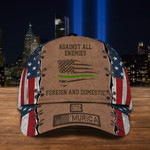 Thin Green Line Hat 1776 'Murica Against All Enemies Foreign & Domestic USAF USA Flag Gift Men
