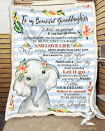 For Granddaughter From Grandma Elephant Remember To Be Awesome Sherpa Fleece Blanket SSBDA