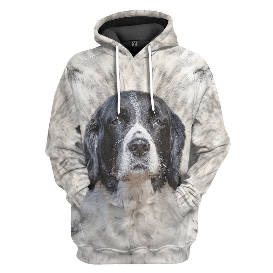 3D English Springer Spaniel Dog Front And Back Tshirt Hoodie Apparel