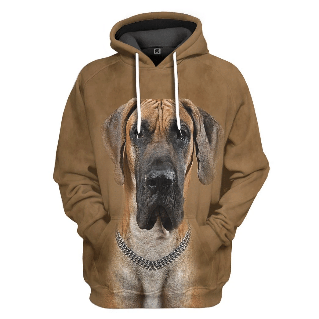 3D Great Dane Front And Back Tshirt Hoodie Apparel
