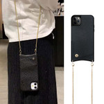 Classic Luxurious Crossbody Wallet Phone Case (with Metal Strap)