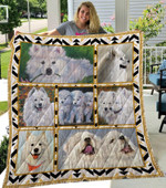 Samoyed Friends Quilt Blanket Great Customized Blanket Gifts For Birthday Christmas Thanksgiving