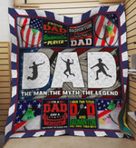 Badminton Dad The Man The Myth The Legend Quilt Blanket Great Customized Blanket Gifts For Birthday Christmas Thanksgiving