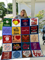 Baseball Hair Dont Care Quilt Blanket Great Customized Gifts For Birthday Christmas Thanksgiving Perfect Gifts For Baseball Lover