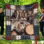 Cute Maine Coon Pets Cat Quilt Blanket Great Customized Gifts For Birthday Christmas Thanksgiving Perfect Gifts For Cat Lover