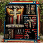 Stand For The Flag Kneel For The Cross Quilt Blanket Great Customized Blanket Gifts For Birthday Christmas Thanksgiving