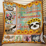 Sloth Sunflower This Year I Will Be Fierce Quilt Blanket Great Customized Blanket Gifts For Birthday Christmas Thanksgiving