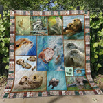 Cute Otter Under The Water Quilt Blanket Great Customized Blanket Gifts For Birthday Christmas Thanksgiving