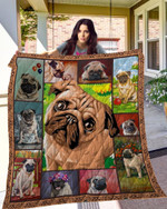 Dog Pug Quilt Blanket