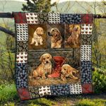 Cute Baby Golden Retriever Quilt Blanket Great Customized Blanket Gifts For Birthday Christmas Thanksgiving