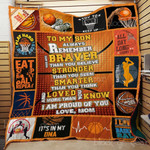 Basketball To My Son Quilt Blanket