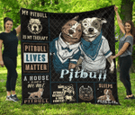 My Pitbull Is My Therapy Quilt Blanket Great Customized Blanket Gifts For Birthday Christmas Thanksgiving