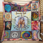 January Hippie Girl Quilt Blanket
