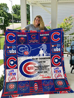 Chicago Cubs To My Grandson Love Grandpa Quilt Blanket