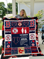 Boston Red Sox - To My Daughter - Love Mom Quilt Blanket