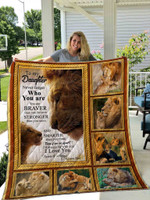 Personalized Lion To My Daughter Quilt Blanket From Dad I Love You Forever And Always Great Customized Blanket Gifts For Birthday Christmas Thanksgiving