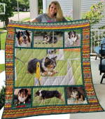 Australian Shepherd Playing Sports Quilt Blanket Great Customized Blanket Gifts For Birthday Christmas Thanksgiving