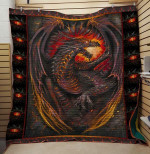 Dark Dragon Fire Quilt Blanket Great Customized Gifts For Birthday Christmas Thanksgiving Perfect Gifts For Dragon Lover