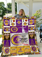 Los Angeles Lakers To My Granddaughter Love Grandpa Quilt Blanket