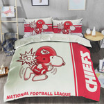 Kansas City Chiefs Snoopy NFL Team Duvet Cover Quilt Cover Pillowcase Bedding Set