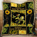 Sunflower Turtle Quilt Blanket