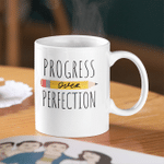 Motivational Progress Over Perfection Back To School Teacher Mug