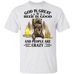 God Is Great BBQ Is Good And People Are Crazy Graphic Tee Shirt Funny Camping Shirts