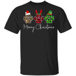 Dog Paws Leopard Plaid Printed Merry Christmas Shirt Funny Xmas Gifts