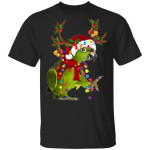 Santa Parrot Gorgeous Reindeer Light Christmas Funny Shirt