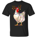 Chicken Christmas Lights Xmas Funny Cluster Gift T-Shirt
