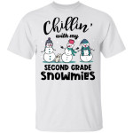 Funny Chillin' With My Second Grade Snowmies Christmas Shirt