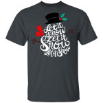 Let It Snow Christmas T-Shirt Womens Snowman Graphic Tees Tops