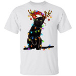 Black Cat Christmas Light Shirt Funny Cat Lover Christmas T-Shirt, Christmas Kitten Shirt