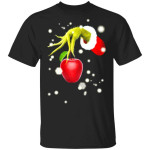 Grinch's Hand Holding A Apple Teacher Funny Shirt Xmas Gift