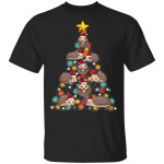 Santa Hedgehog Christmas Tree Funny Hedgehog Christmas Lights Shirt