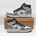 Marshall Islands Custom Shoes - Polynesian Pattern JD Sneakers Black And White
