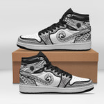 Northern Mariana Islands Custom Shoes - Polynesian Pattern JD Sneakers Black And White