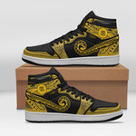 Papua New Guinea Custom Shoes - Polynesian Pattern JD Sneakers Black And Yellow