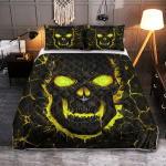 Premium Unique Skull Fire Bedding Set Ultra Soft and Warm Yellow LTADD120122MD