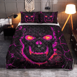 Premium Unique Skull Fire Bedding Set Ultra Soft and Warm Pink LTADD120122MD