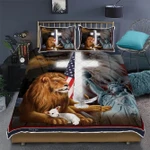 Premium Unique Lion And Lamb Cross American Bedding Set Ultra Soft and Warm KV090410DS