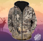 Premium Unique Deer Hunting Zip Hoodie Ultra Soft and Warm-LTADD210192KA