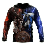 Premium Unique Vikings Odin And Wolf Hoodie Ultra Soft and Warm LTA290303DS