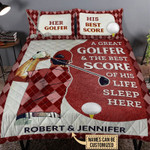 Personalized Golf Couple Ultra Soft and Warm Quilt Bedding Set NHT070502DS